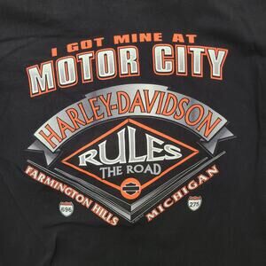 Harley Davidson Shirt Mens Medium Motor City Farmington Hills MI 2002 Licensed
